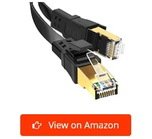 DEEGO Cat 8 Ethernet Cable 100 FT, High Speed Flat Network Cable Shielded  with Gold Plated RJ45 Connector, 30AWG LAN Gaming Ethernet Cable 40Gbps